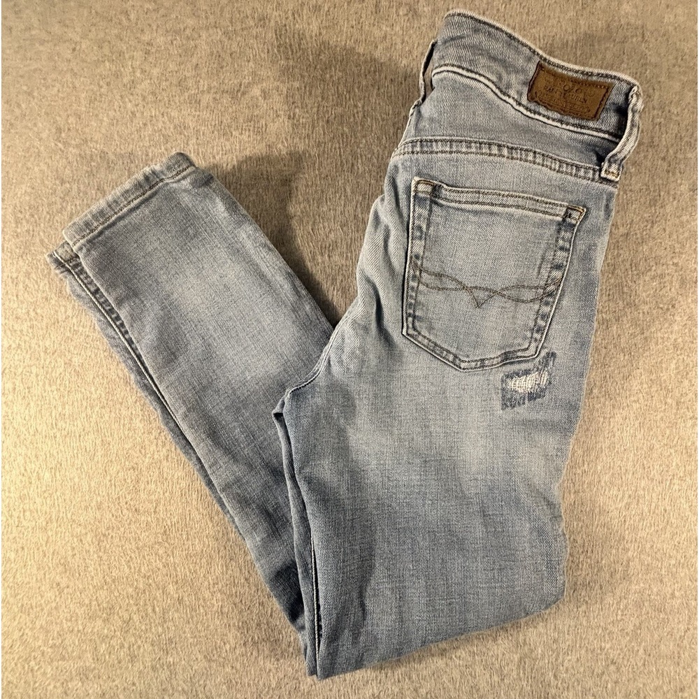 Polo Ralph Lauren Boys Jeans Size 14 Light Wash Distressed Denim Straight Blue